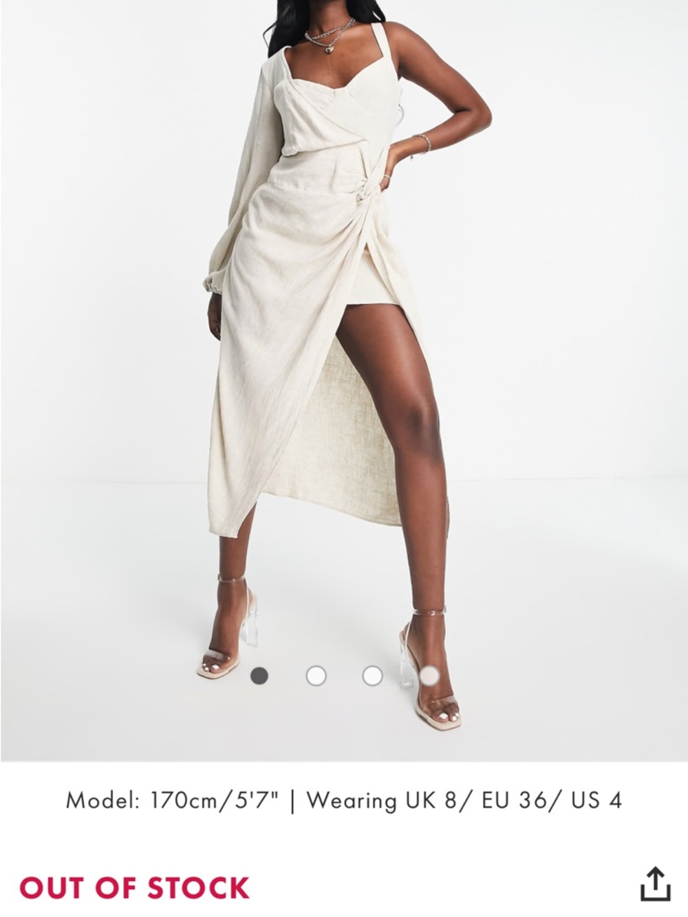 ASOS Cream Wrap High-Low Dress